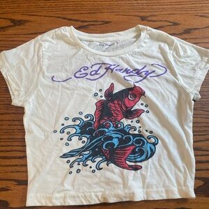 Ed Hardy Signature Tee in Cream